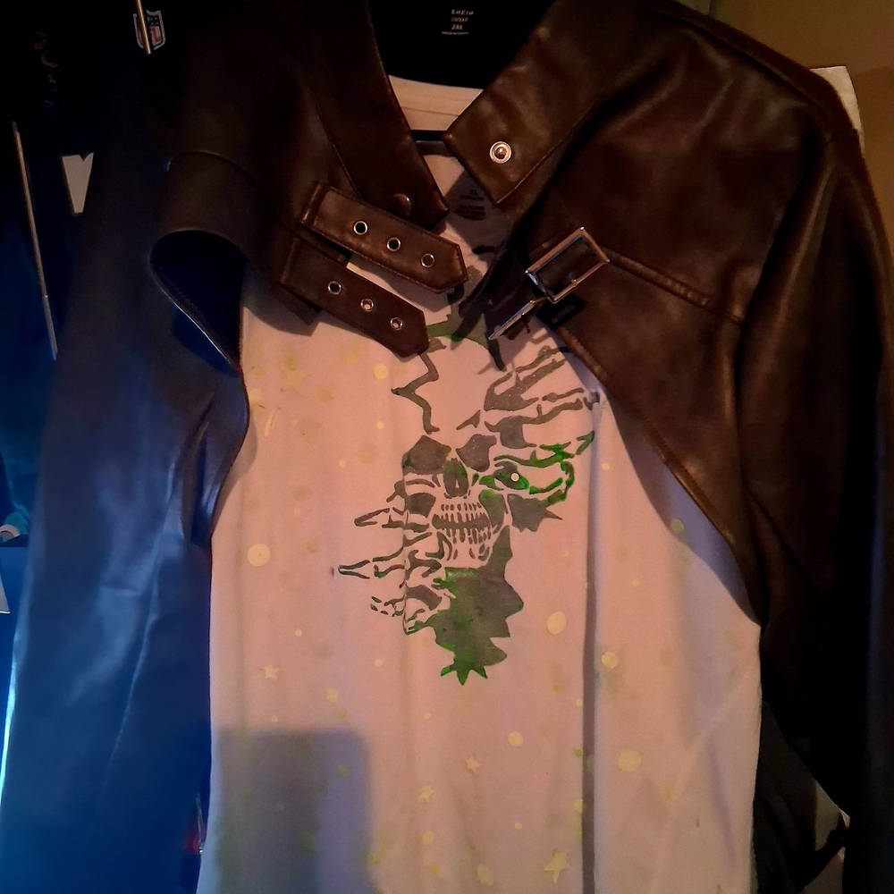 Women's Dark Olive Green 1/2 Leather Jacket